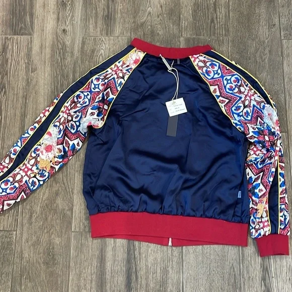 Dolce Cabo Red and Blue Reversible Bomber Track style Jacket - Picture 7 of 7
